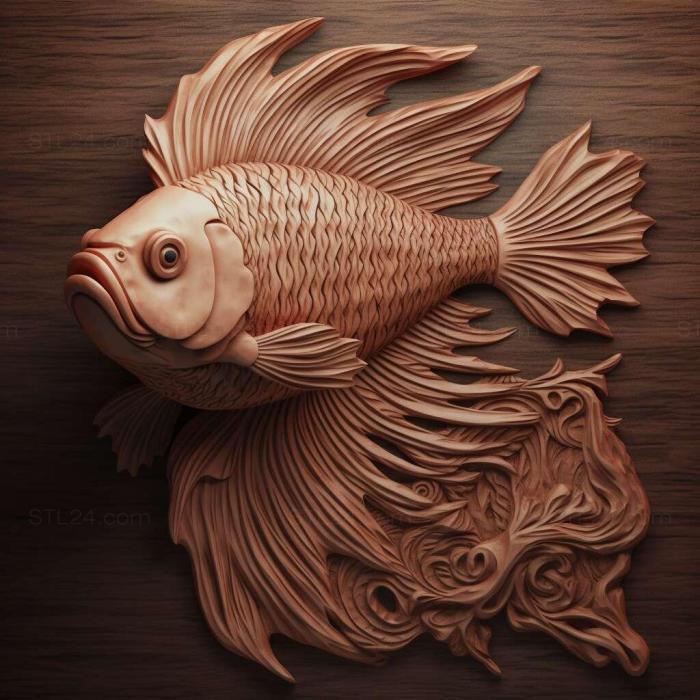Nature and animals (Betta picta 2, NATURE_1950) 3D models for cnc